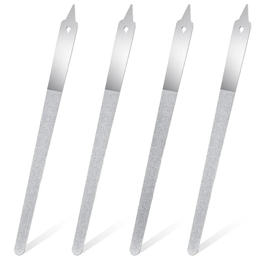 Clofiak 4 PCS Diamond Deb Nail File, 6-inch Stainless Steel Metal Nail File, Double Sided Manicure Pedicure Toenails Tools for Salon Home