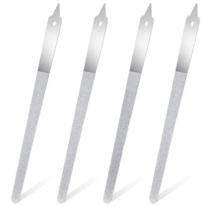 Clofiak 4 PCS Diamond Deb Nail File, 6-inch Stainless Steel Metal Nail File, Double Sided Manicure Pedicure Toenails Tools for Salon Home