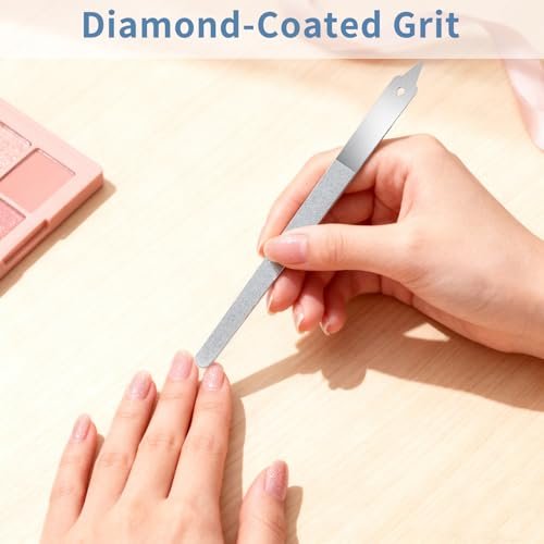 Clofiak 4 PCS Diamond Deb Nail File, 6-inch Stainless Steel Metal Nail File, Double Sided Manicure Pedicure Toenails Tools for Salon Home - görsel 10