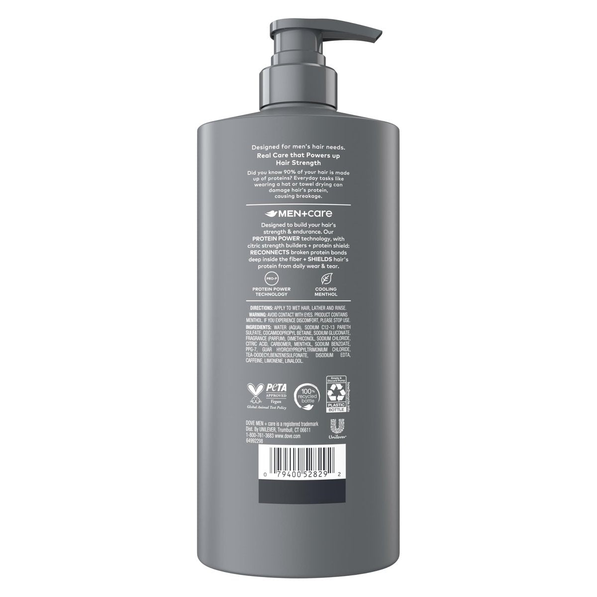 DOVE MEN + CARE Thick & Strong Shampoo 28 Fl Oz - Builds Hair Strength with Calcium - görsel 3