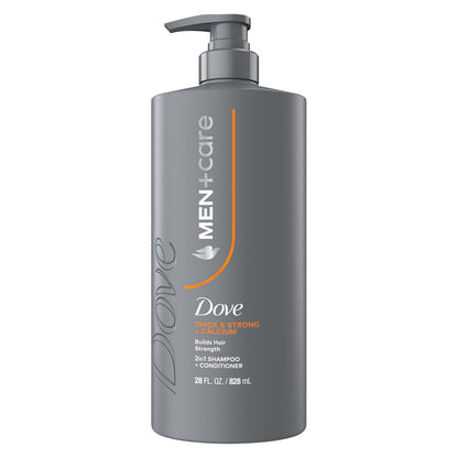 DOVE MEN + CARE Thick & Strong Shampoo 28 Fl Oz - Builds Hair Strength with Calcium