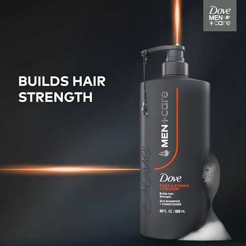 DOVE MEN + CARE Thick & Strong Shampoo 28 Fl Oz - Builds Hair Strength with Calcium - görsel 8