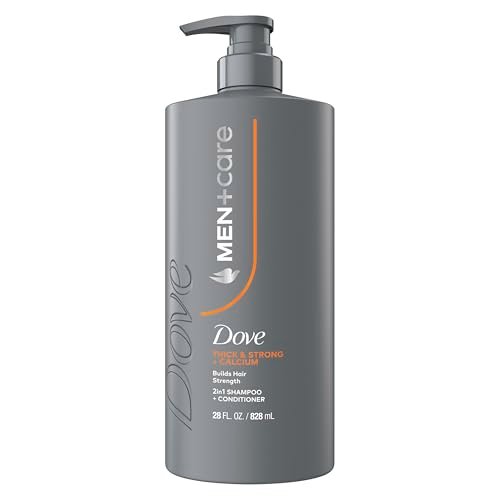 DOVE MEN + CARE Thick & Strong Shampoo 28 Fl Oz - Builds Hair Strength with Calcium - görsel 2