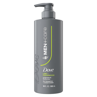 DOVE MEN + CARE Shampoo Lime & Cedar 18 Fl Oz - Strengthens & Moisturizes Hair