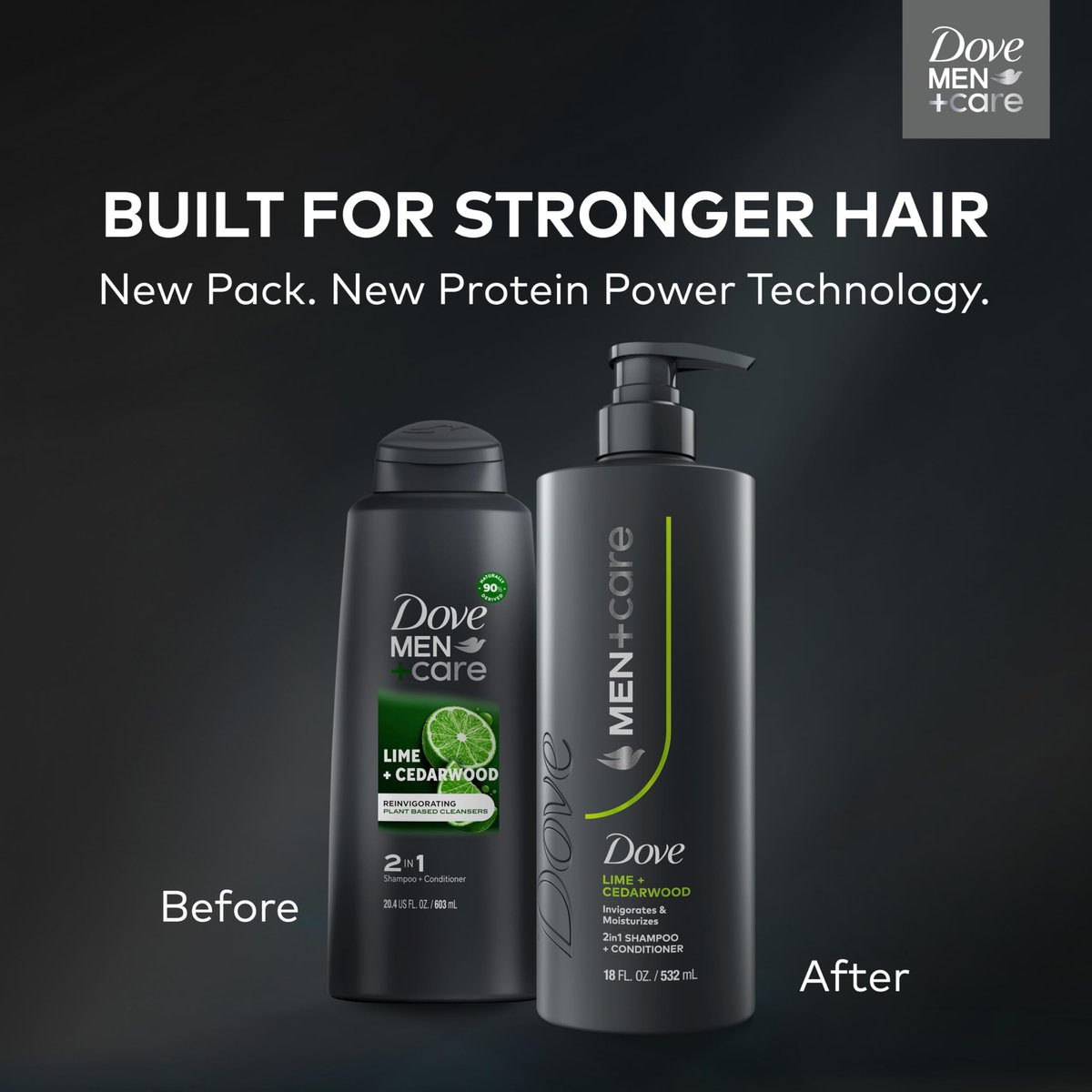 DOVE MEN + CARE Shampoo Lime & Cedar 18 Fl Oz - Strengthens & Moisturizes Hair - görsel 11