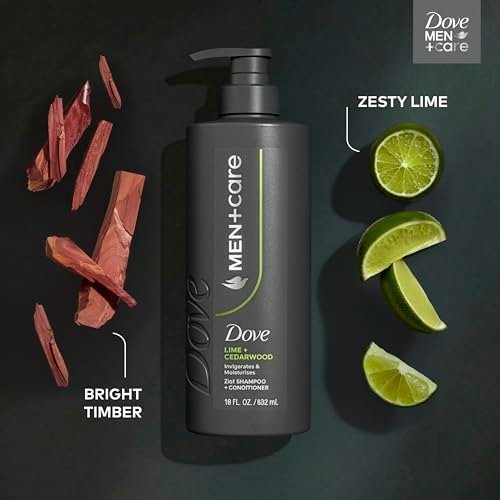 DOVE MEN + CARE Shampoo Lime & Cedar 18 Fl Oz - Strengthens & Moisturizes Hair - görsel 6