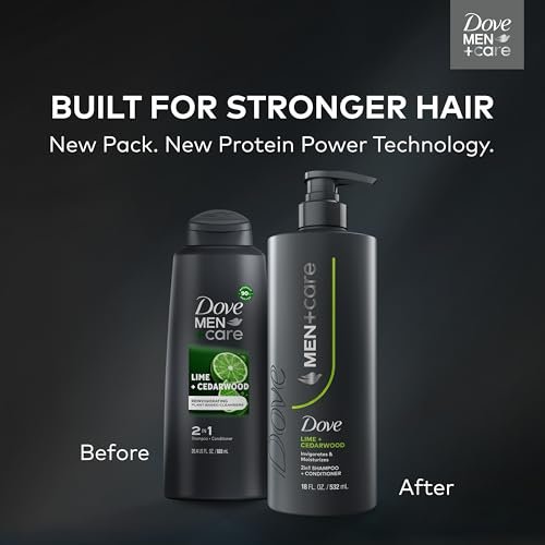 DOVE MEN + CARE Shampoo Lime & Cedar 18 Fl Oz - Strengthens & Moisturizes Hair - görsel 12