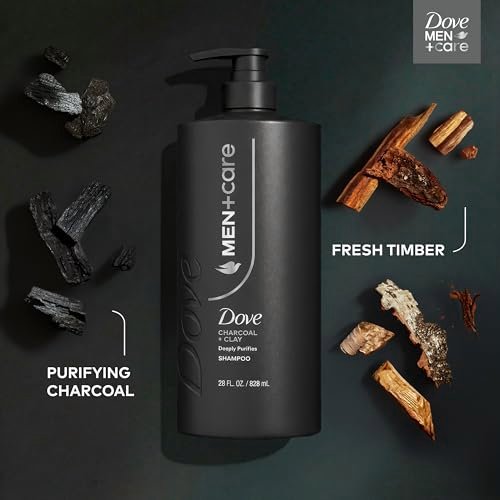 Dove Men+Care Charcoal & Clay Shampoo 28 Fl Oz | Deep Purifying & Hair Strengthening - görsel 12