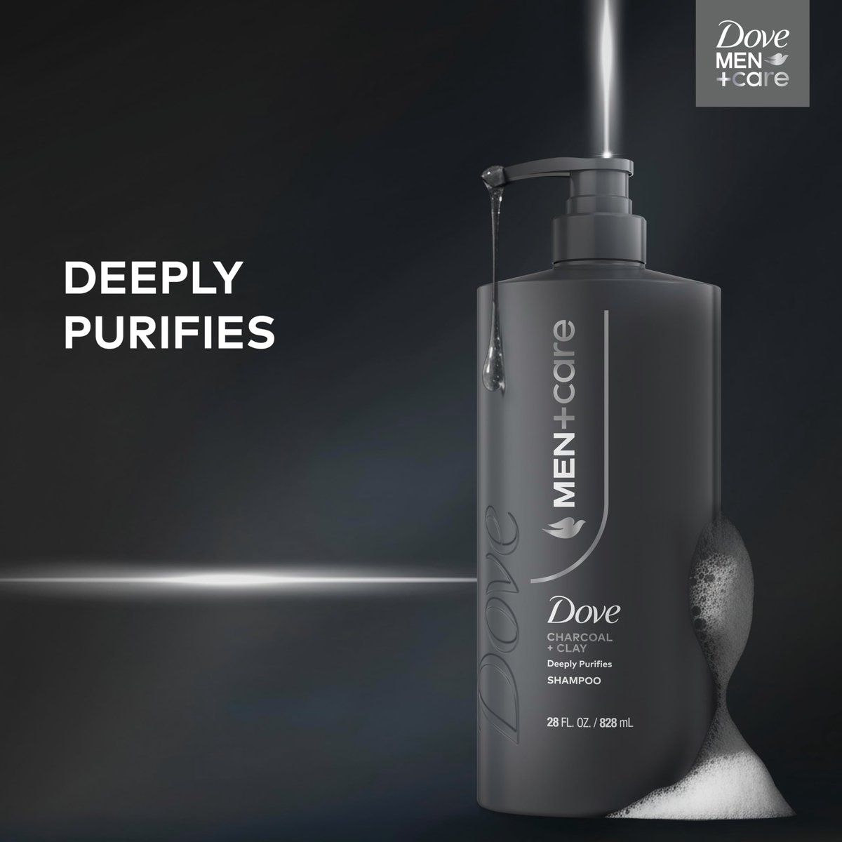Dove Men+Care Charcoal & Clay Shampoo 28 Fl Oz | Deep Purifying & Hair Strengthening - görsel 7