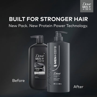 Dove Men+Care Charcoal & Clay Shampoo 28 Fl Oz | Deep Purifying & Hair Strengthening
