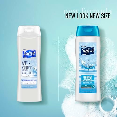 Suave Deeply Clean Antibacterial Body Wash with Glycerin & Vitamin E, Moisturizing Skin Cleanser, Paraben Free, 18 Fl Oz (Pack of 6) - görsel 6