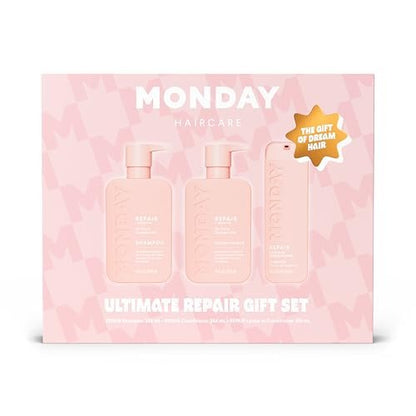 MONDAY Haircare Ultimate Repair Gift Set | REPAIR Shampoo, Conditioner & Leave-In Treatment