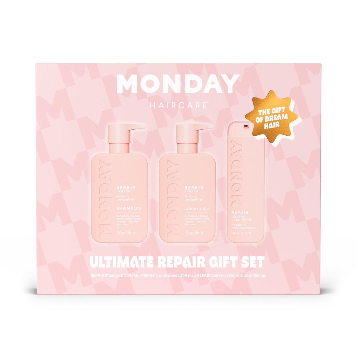MONDAY Haircare Ultimate Repair Gift Set | REPAIR Shampoo, Conditioner & Leave-In Treatment - görsel 1