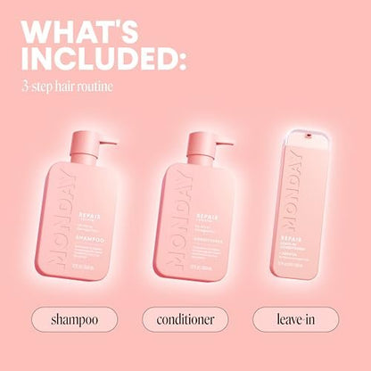 MONDAY Haircare Ultimate Repair Gift Set | REPAIR Shampoo, Conditioner & Leave-In Treatment