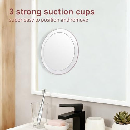 SANTOO Large 8 Inch Round Magnifying Mirror with 3 Suction Cups – 10X Magnification, Rose Gold, for Detailed Grooming and Travel Avelisse