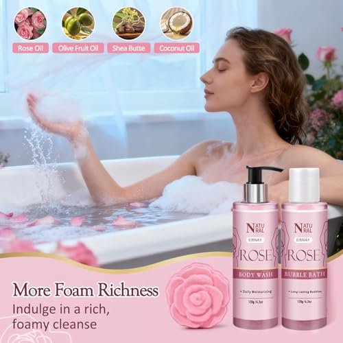 12 PCS Birthday Gifts for Women - Rose Relaxing Spa Basket Self Care Package for Her Mom Sister Wife Friend (Pink) Avelisse