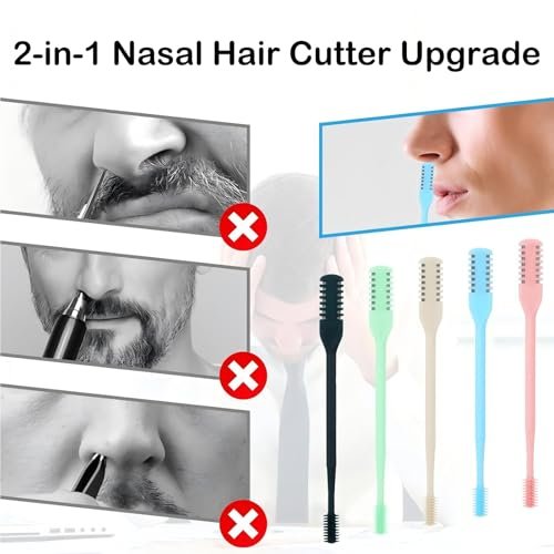 Kismiger 10-Pack Nose Hair Trimmer for Men and Women - 2-in-1 Double Sided Manual Nasal Hair Cutter with 360° Rotating Head, Portable Travel Size - görsel 6