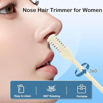 Kismiger 10-Pack Nose Hair Trimmer for Men and Women - 2-in-1 Double Sided Manual Nasal Hair Cutter with 360° Rotating Head, Portable Travel Size