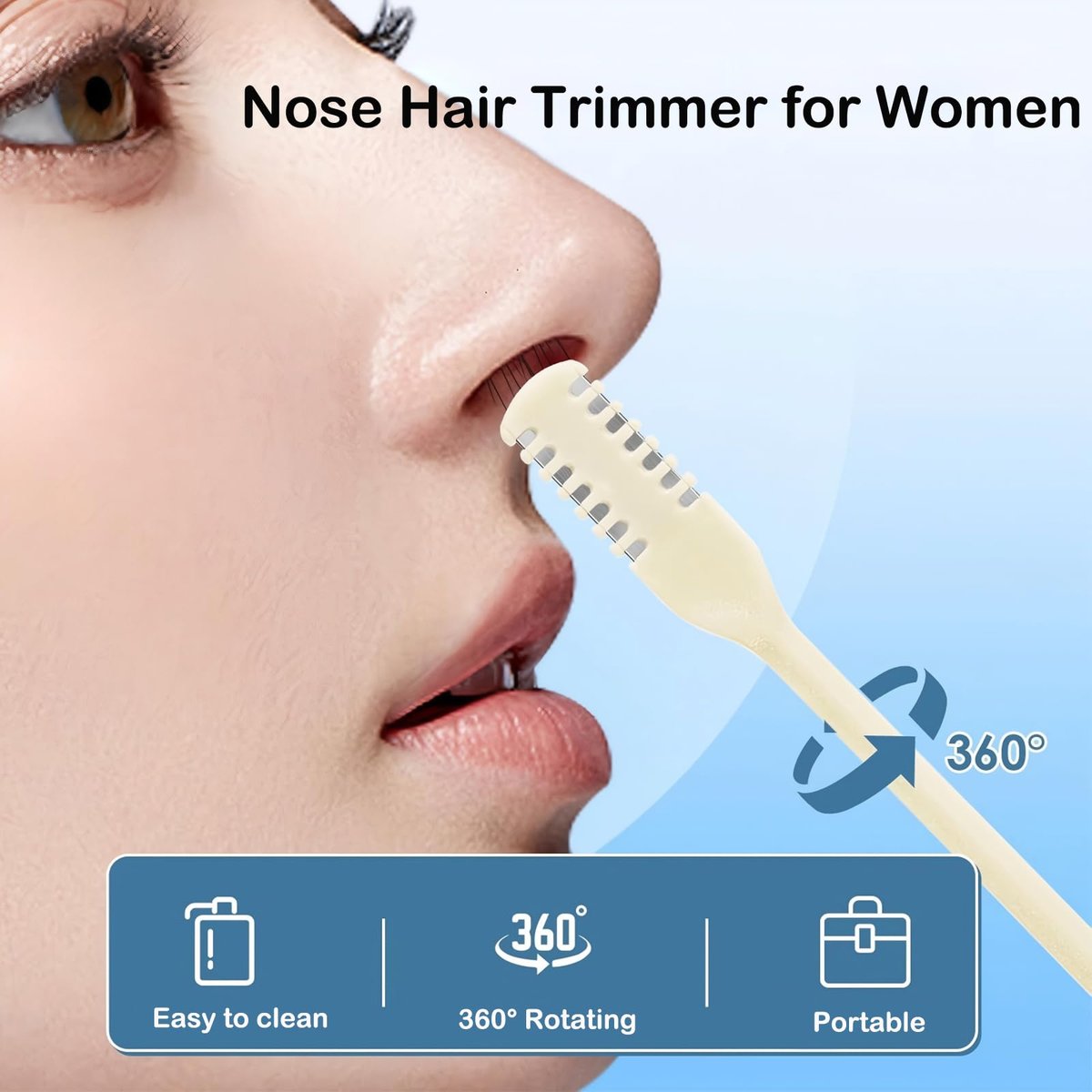 Kismiger 10-Pack Nose Hair Trimmer for Men and Women - 2-in-1 Double Sided Manual Nasal Hair Cutter with 360° Rotating Head, Portable Travel Size - görsel 7