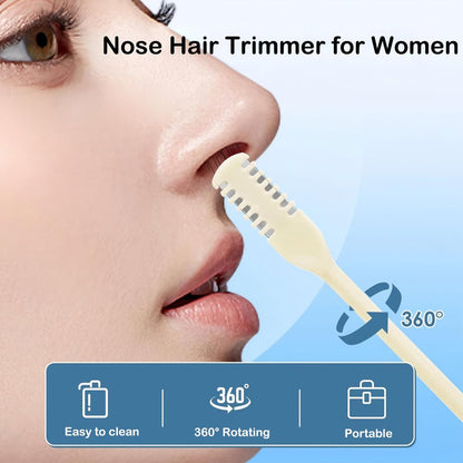 Kismiger 10-Pack Nose Hair Trimmer for Men and Women - 2-in-1 Double Sided Manual Nasal Hair Cutter with 360° Rotating Head, Portable Travel Size