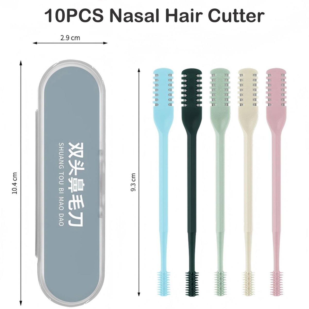 Kismiger 10-Pack Nose Hair Trimmer for Men and Women - 2-in-1 Double Sided Manual Nasal Hair Cutter with 360° Rotating Head, Portable Travel Size - görsel 9