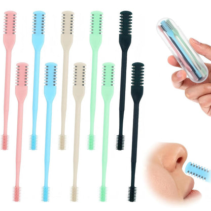 Kismiger 10-Pack Nose Hair Trimmer for Men and Women - 2-in-1 Double Sided Manual Nasal Hair Cutter with 360° Rotating Head, Portable Travel Size