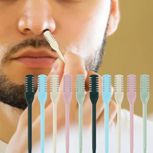 Kismiger 10-Pack Nose Hair Trimmer for Men and Women - 2-in-1 Double Sided Manual Nasal Hair Cutter with 360° Rotating Head, Portable Travel Size - görsel 14