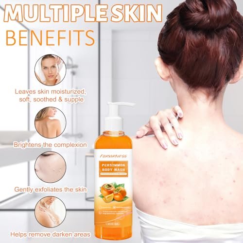 Forvirness Persimmon Body Wash for Old People Smell – Natural Deodorant Bar Soap for Strong Odor, Persimmon Liquid Soap for Smelly Feet, Cleansing Body Deodorizing Nonenal Eliminator - görsel 12