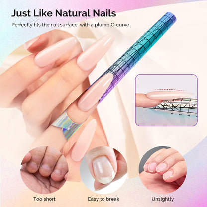 MelodySusie Nail Forms for Nail Extensions – 100 Pcs Long Length Strong Adhesion for Acrylic Builder Gel Poly Gel – Home DIY & Salon Nail Art Tools
