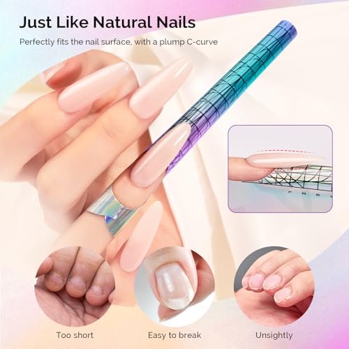 MelodySusie Nail Forms for Nail Extensions – 100 Pcs Long Length Strong Adhesion for Acrylic Builder Gel Poly Gel – Home DIY & Salon Nail Art Tools - görsel 6