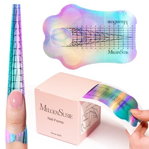 MelodySusie Nail Forms for Nail Extensions – 100 Pcs Long Length Strong Adhesion for Acrylic Builder Gel Poly Gel – Home DIY & Salon Nail Art Tools - görsel 2