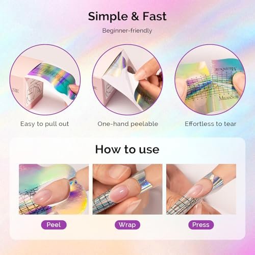 MelodySusie Nail Forms for Nail Extensions – 100 Pcs Long Length Strong Adhesion for Acrylic Builder Gel Poly Gel – Home DIY & Salon Nail Art Tools - görsel 14