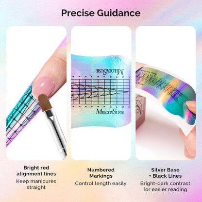 MelodySusie Nail Forms for Nail Extensions – 100 Pcs Long Length Strong Adhesion for Acrylic Builder Gel Poly Gel – Home DIY & Salon Nail Art Tools