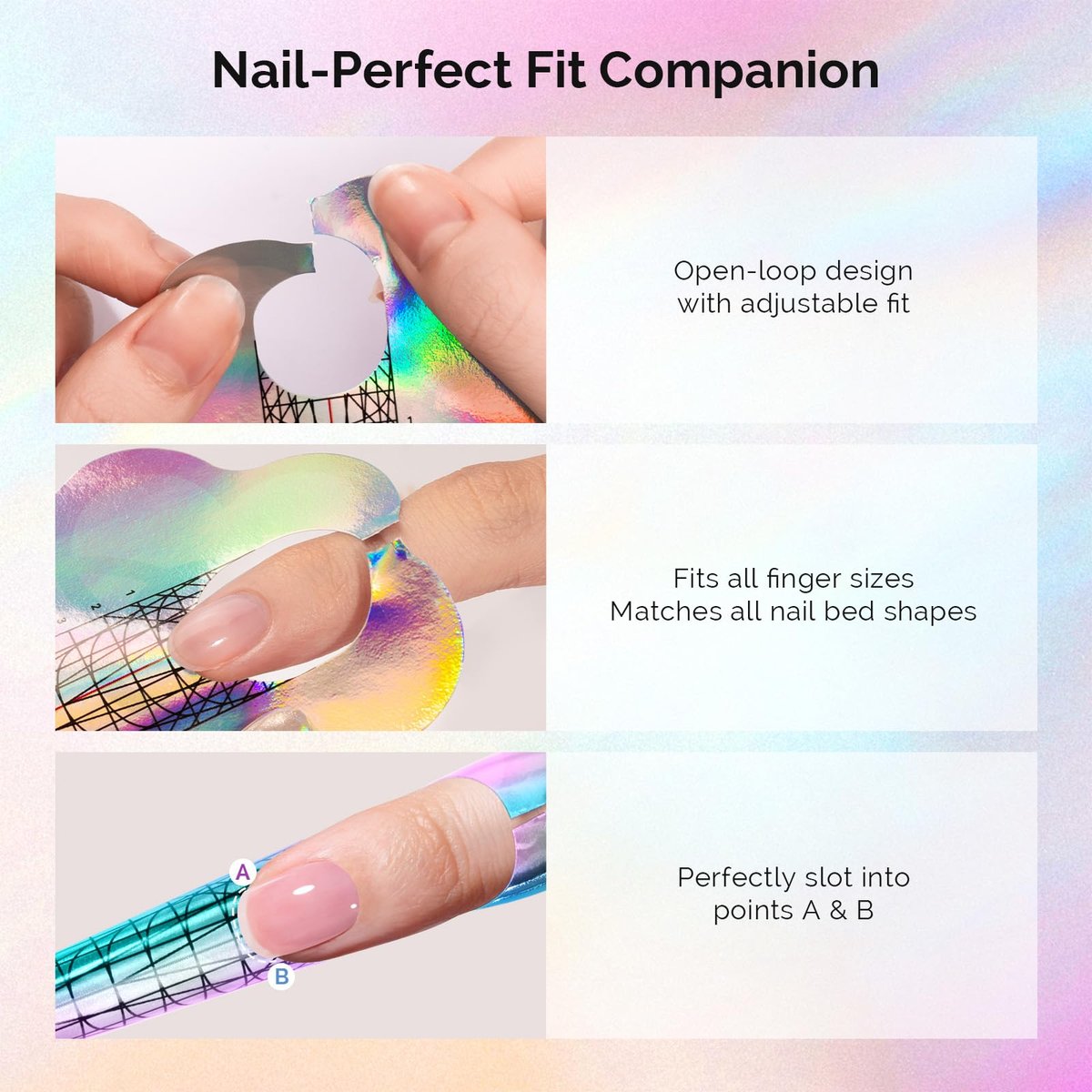 MelodySusie Nail Forms for Nail Extensions – 100 Pcs Long Length Strong Adhesion for Acrylic Builder Gel Poly Gel – Home DIY & Salon Nail Art Tools - görsel 9