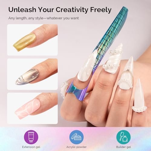 MelodySusie Nail Forms for Nail Extensions – 100 Pcs Long Length Strong Adhesion for Acrylic Builder Gel Poly Gel – Home DIY & Salon Nail Art Tools - görsel 4