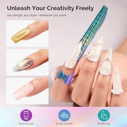 MelodySusie Nail Forms for Nail Extensions – 100 Pcs Long Length Strong Adhesion for Acrylic Builder Gel Poly Gel – Home DIY & Salon Nail Art Tools