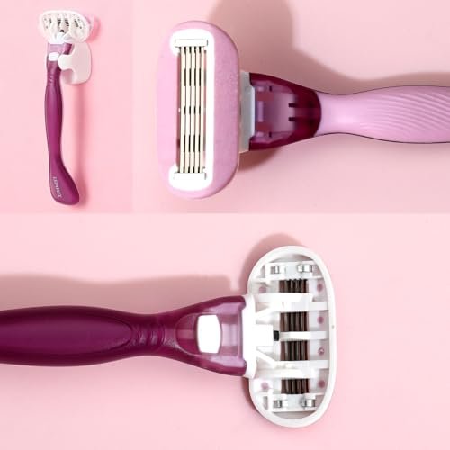 Luxury Women's Complete Shaving Kit - 5 Piece Strawberry Vanilla Set with Razor & Holder | Pre-Shave Scrub, Cream, Aftershave Oil by LEPONIX Avelisse