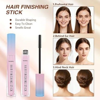 Seiolieliou 4-in-1 Hair Styling Cream Set – Professional Finishing Stick, Wax, Boar Bristle Brush & 3 Combs for Frizz Control, Shine & Hold Avelisse