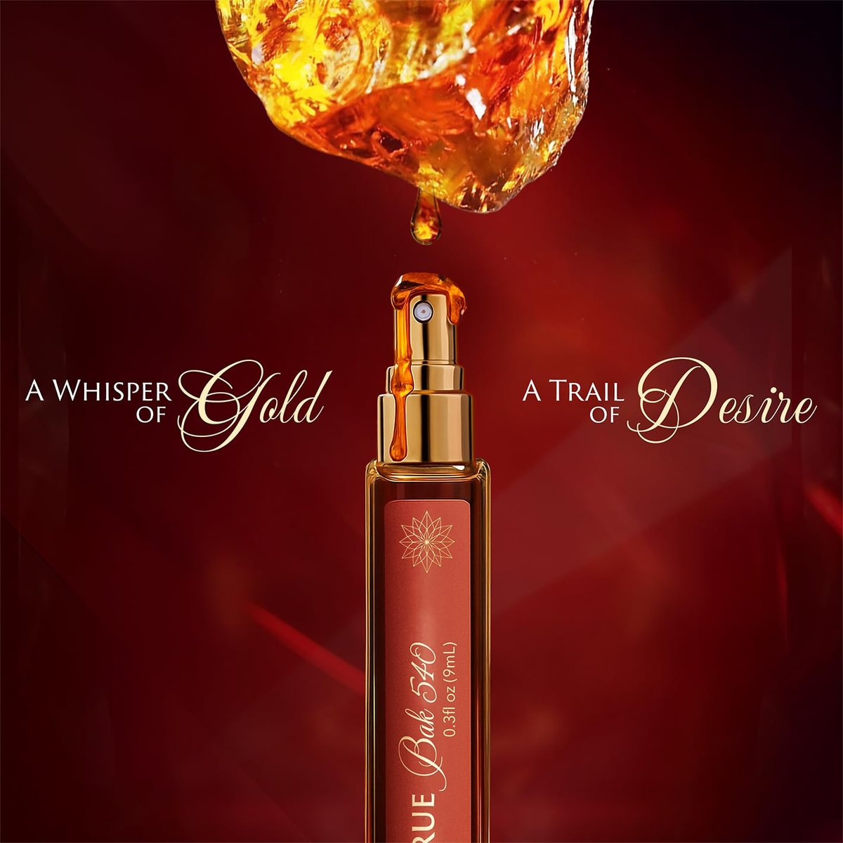 Mine True Bak 540 Eau de Parfum - Ambery Saffron Long Lasting Perfume for Women - Travel Size 9ml (0.3 fl oz) - Ideal Gift for Her Avelisse