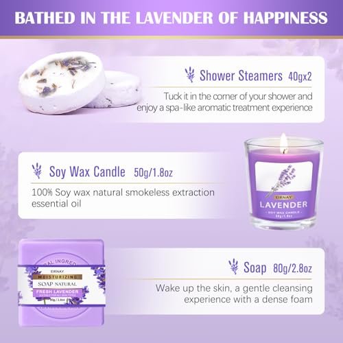 17-Piece Lavender Spa Gift Basket for Women – Relaxing Bath Set with Body Lotion, Bubble Bath & More Avelisse