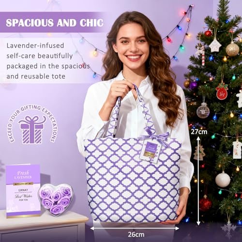 17-Piece Lavender Spa Gift Basket for Women – Relaxing Bath Set with Body Lotion, Bubble Bath & More Avelisse