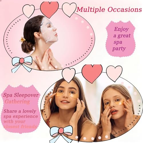 144 PCS Spa Party Supplies for Women - Complete Spa Day Favors Kit with Face Masks, Lip Balm, Under Eye Patches, Foot Bath Bombs & More | Sleepover Birthday Gift Set Avelisse