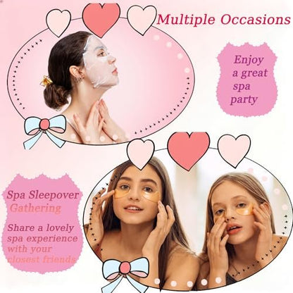 144 PCS Spa Party Supplies for Women - Complete Spa Day Favors Kit with Face Masks, Lip Balm, Under Eye Patches, Foot Bath Bombs & More | Sleepover Birthday Gift Set Avelisse