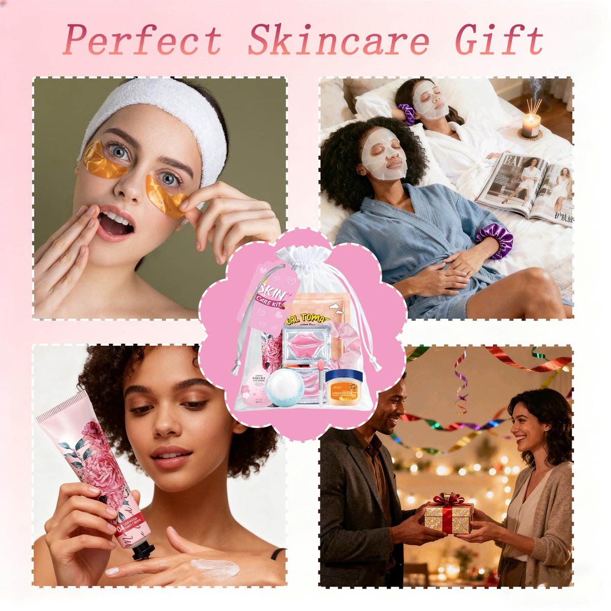 144 PCS Spa Party Supplies for Women - Complete Spa Day Favors Kit with Face Masks, Lip Balm, Under Eye Patches, Foot Bath Bombs & More | Sleepover Birthday Gift Set Avelisse