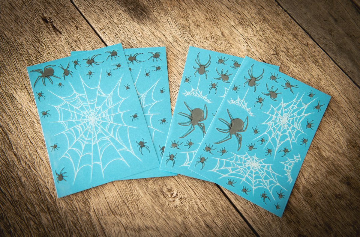 TattooCrew Pretty Little Killers Face Halloween Temporary Tattoos - Spider, Witch, Web, Horror - Large Black (2 Sheets) - görsel 3
