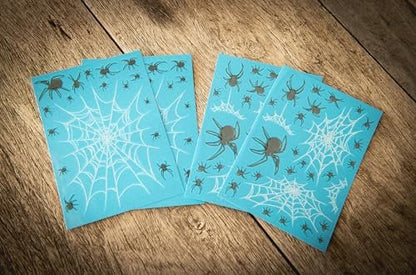 TattooCrew Pretty Little Killers Face Halloween Temporary Tattoos - Spider, Witch, Web, Horror - Large Black (2 Sheets)