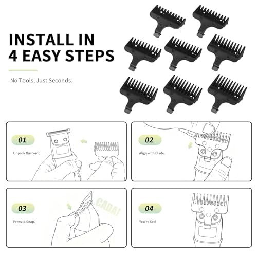 8 Piece Replacement Comb Set for Wahl 40mm Detachable T-Blade Trimmers – Compatible with Specified Models - görsel 8
