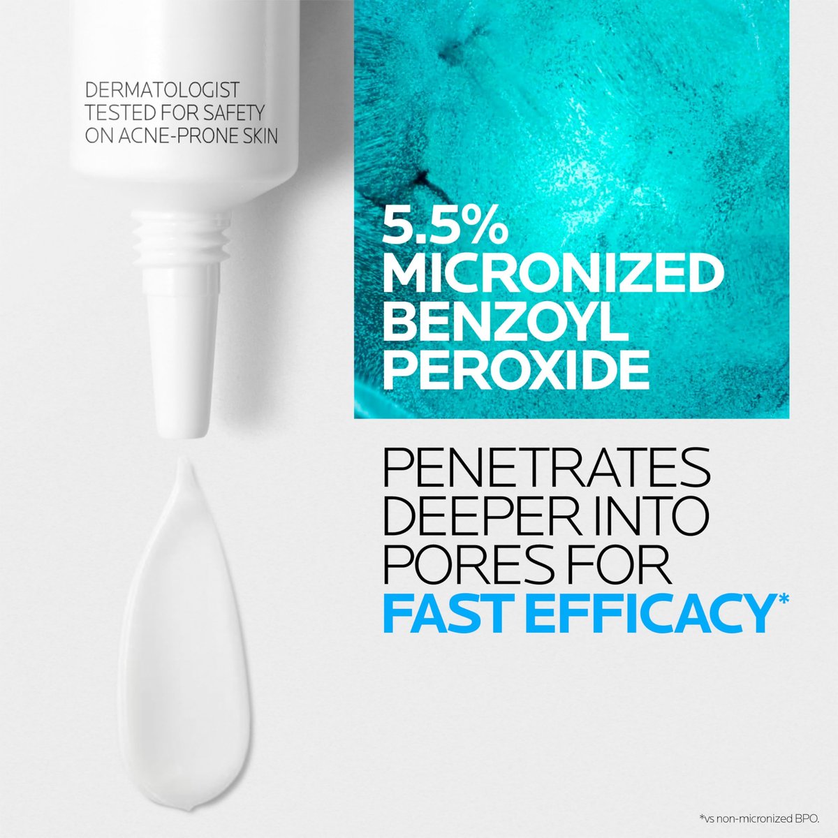La Roche-Posay Effaclar BPO Multi-Target Acne Treatment with 5.5% Micronized Benzoyl Peroxide - Acne Cream for Face, Targets Oily Skin, Blackheads & Prevents Pimples, 20ml Avelisse
