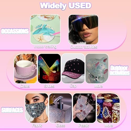 40,000+ Resin Jelly Rhinestones Kit - 3mm Multicolor Flat Back Gems with 3 Bottles B7000 Glue for Bedazzling, Crafts, Nail Art, Clothing, Shoes & Tumblers Avelisse