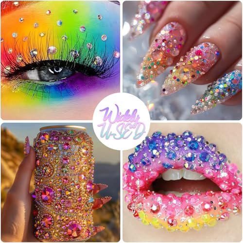40,000+ Resin Jelly Rhinestones Kit - 3mm Multicolor Flat Back Gems with 3 Bottles B7000 Glue for Bedazzling, Crafts, Nail Art, Clothing, Shoes & Tumblers Avelisse
